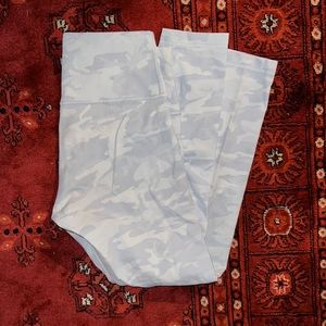 White/silver camo 25 inch leggings from Lululemon